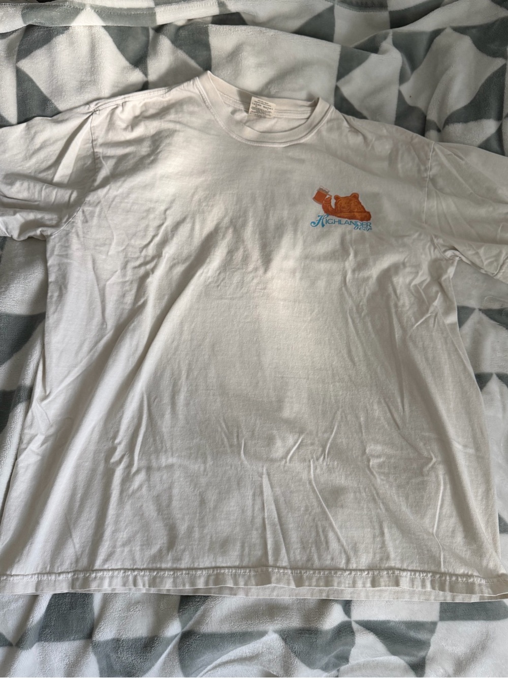 Comfort Colors White Short-Sleeve Tee with Small Orange Graphic